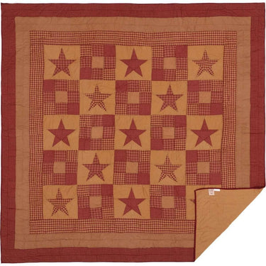 Ninepatch Star Queen Quilt 90Wx90L VHC Brands - The Fox Decor